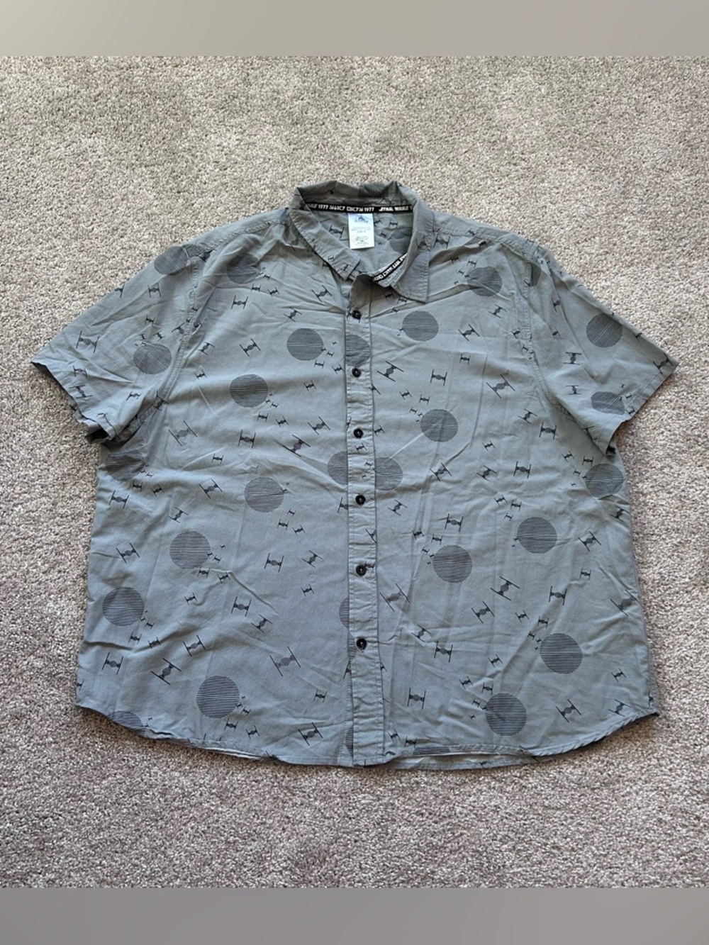 Disney Parks Star Wars Galaxy’s Edge Death Star TIE Fighter Button Down Shirt XL